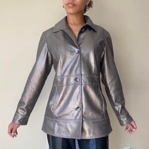 Chico’s Metallic Silver Coat